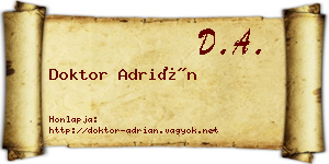 Doktor Adrián névjegykártya
